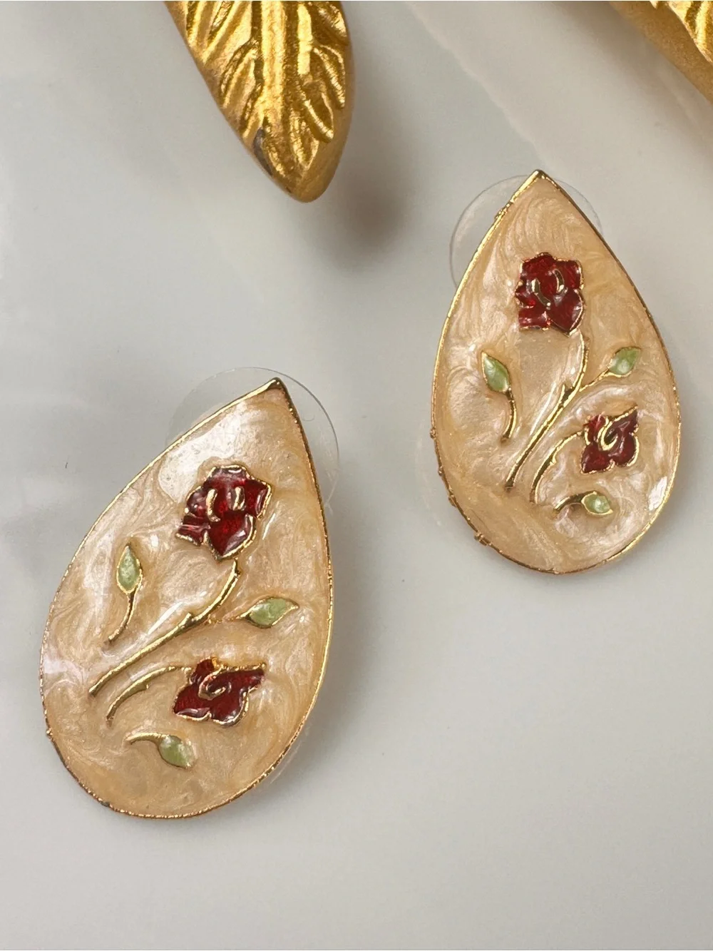 Vintage Cloisonne Enamel Earrings
